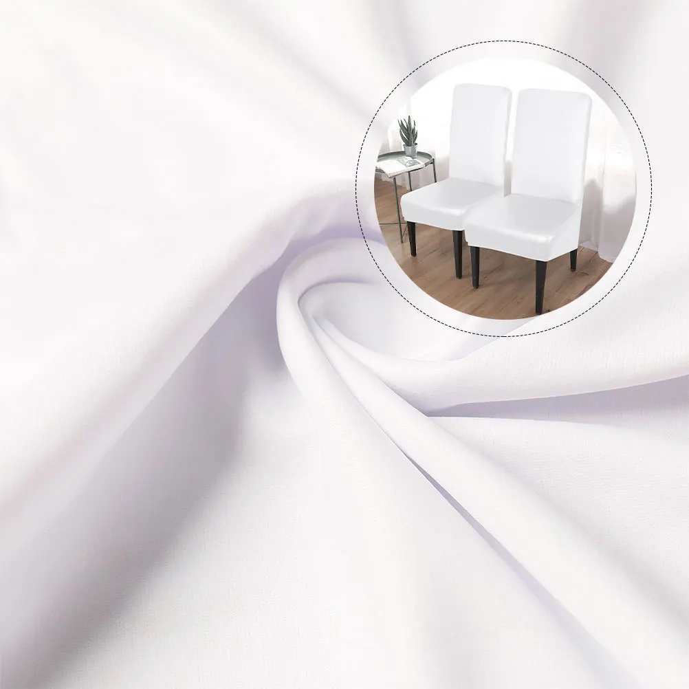 4Pcs Chair Covers Waterproof PU Material Stretch Dining Room Protectors for Home Party Decor White Stretch Chair Covers