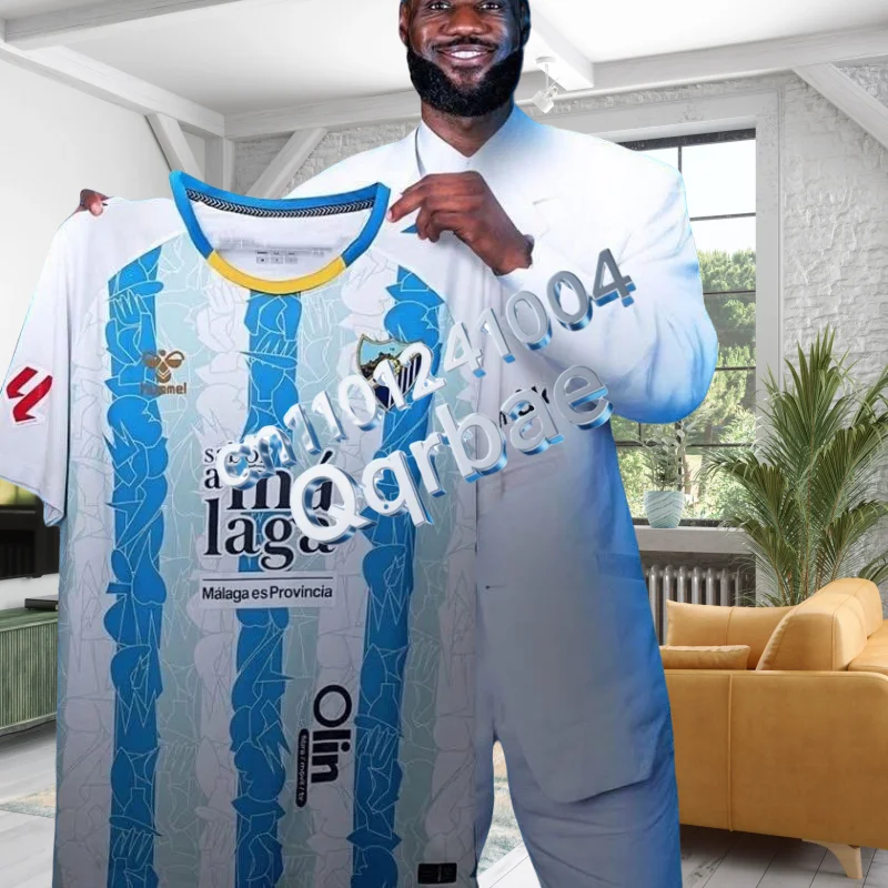 

Новая футболка Malaga Jersey Melero Home Away, мужская и женская спортивная футболка с 3D принтом, детские летние футболки с короткими рукавами, топы