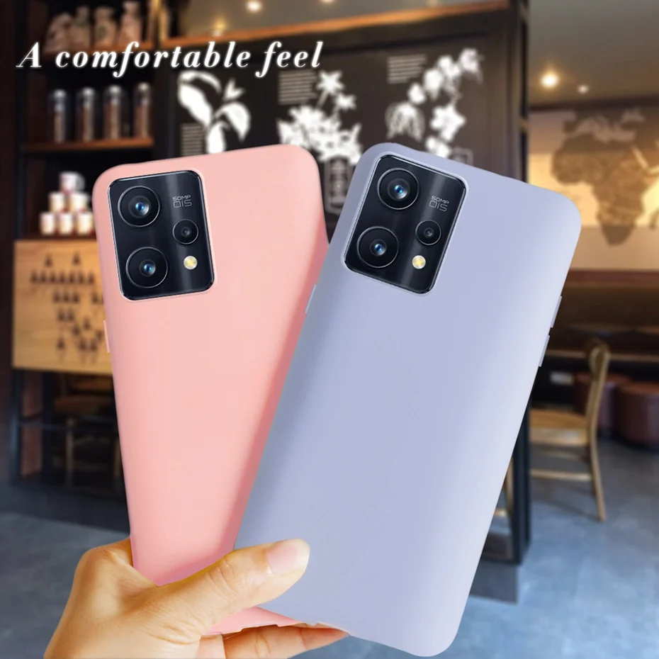 For Realme 9 Case Realme9 RMX3521 Liquid Silicone Soft Phone Protective Shell For Realme 9 Pro Plus Cover Coque 9Pro+ RMX3392