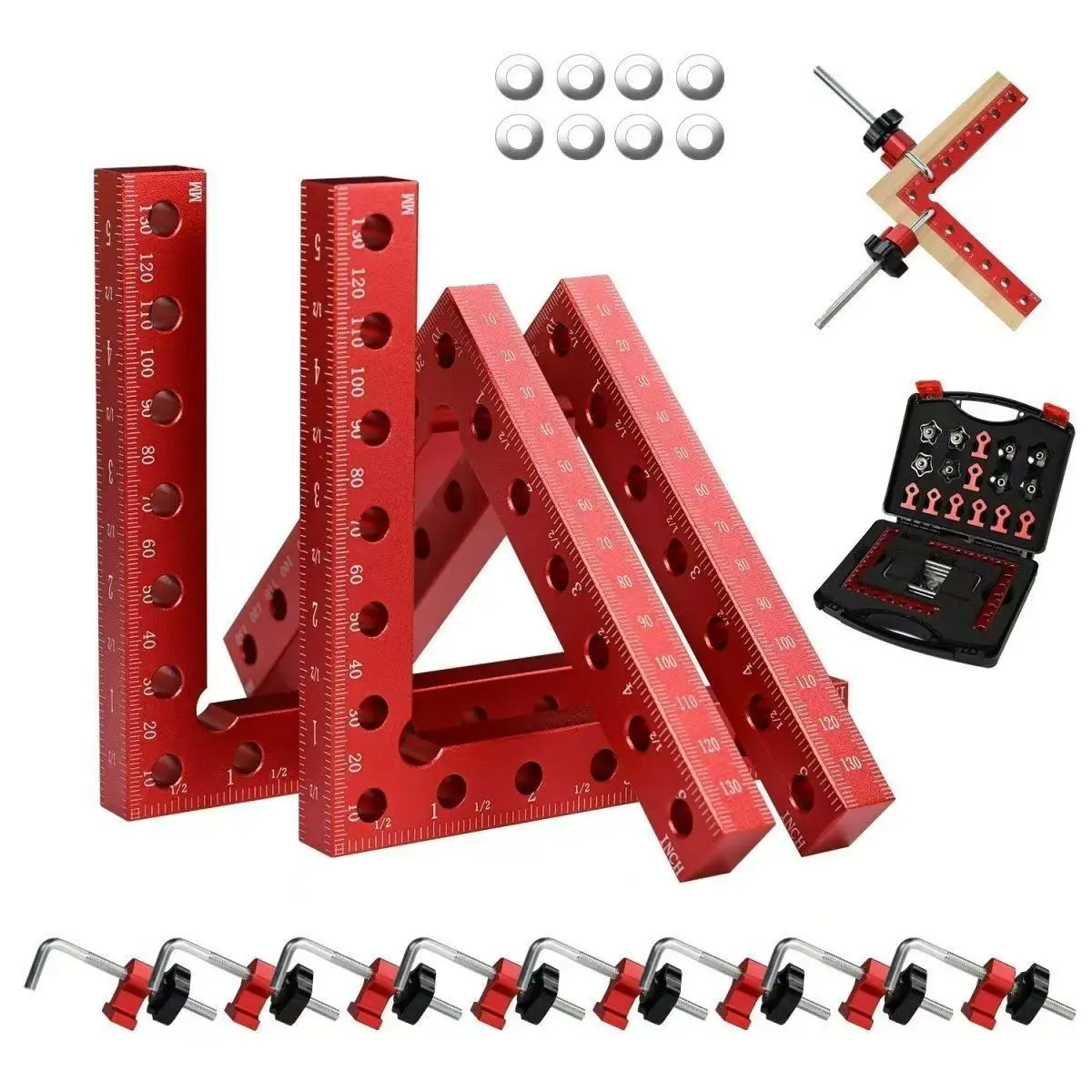 Aluminum Alloy 90 Degree Right Angle Clamp Plastic Box Pack Woodworking Corner Fixing Positioning Tool