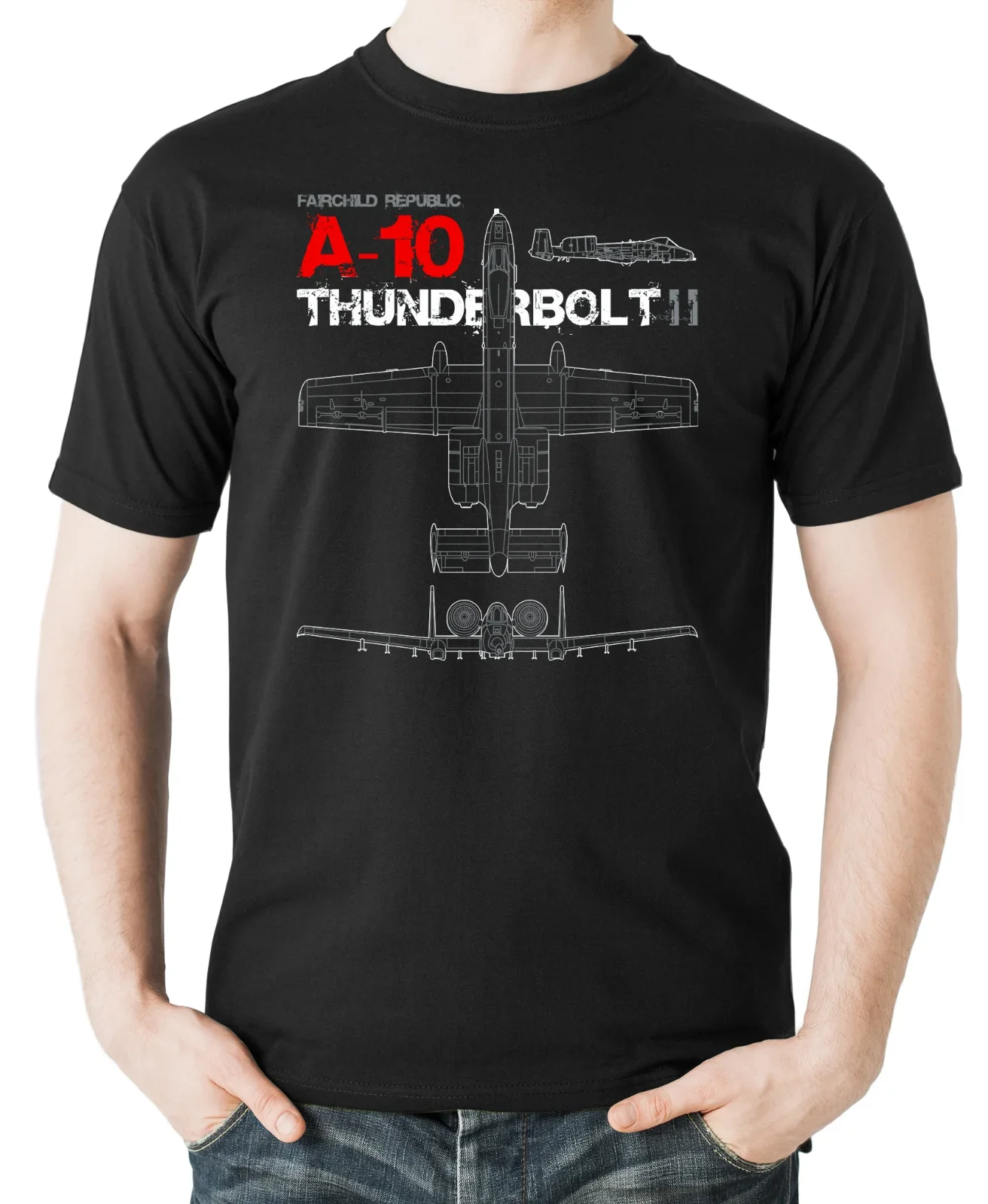 

'A10 Thunderbolt II' Aviation Themed Men T Shirt Short Sleeve Casual Cotton O-Neck Shirts