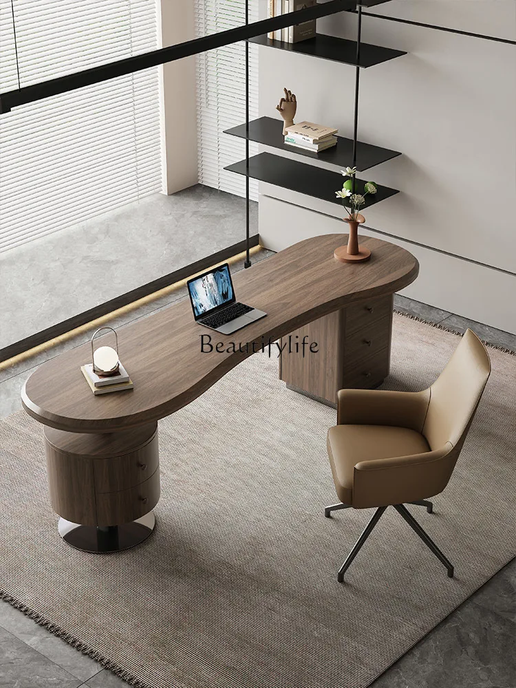 Chinese Style Solid Wood Desk Modern Minimalist Home Desk High-End Walnut Computer Desk