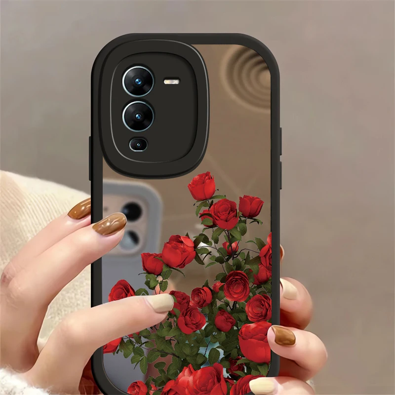 Phone Case For Vivo V25E V 25E Cute Flower Pattern Soft Silicon Cover For Vivo S1 Pro S12 S15 V27E V25 Pro V23 V23E Mirror Capa