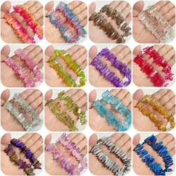 Rough Top Drilled Natural Crystal Quartz Point Beads Cut Crystal Stick Pendants Jewelry Making Crown Earring Necklace Supplier