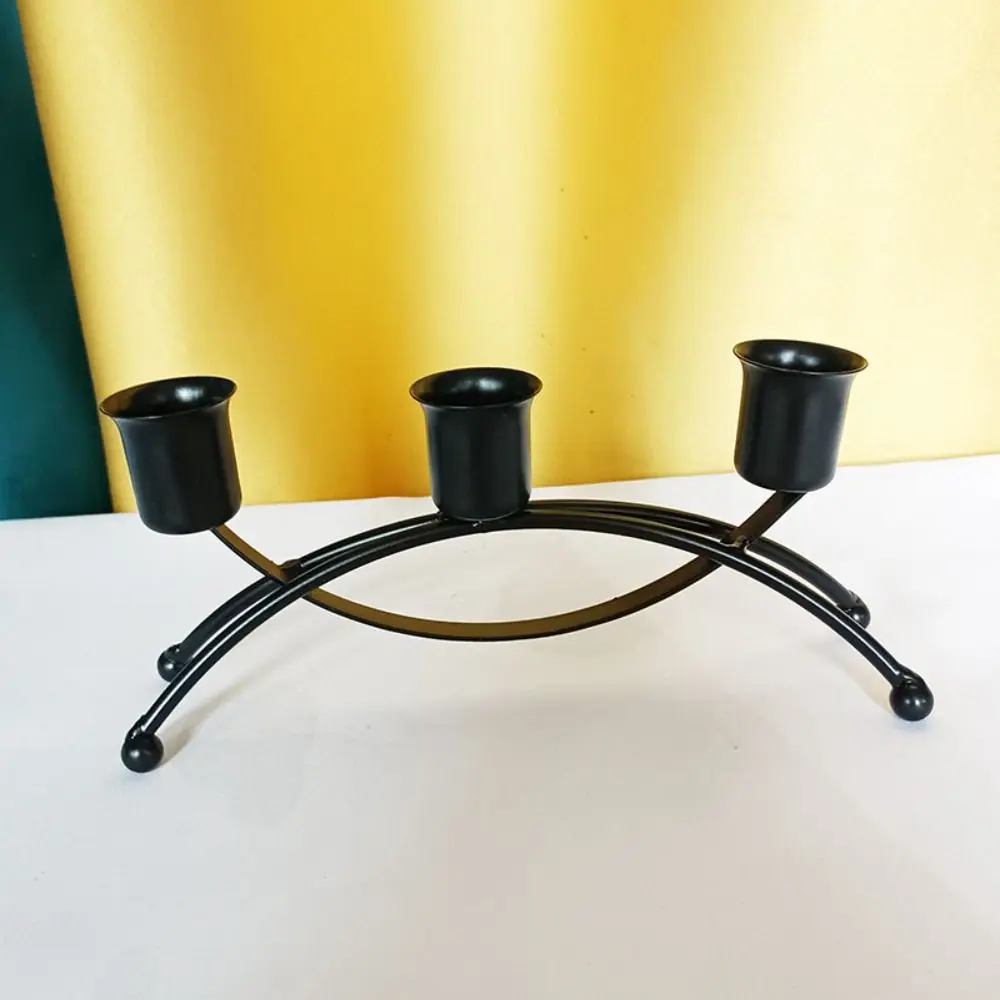 الحرف اليدوية النمط الأوروبي 3 الأسلحة شمعة حامل ثلاثة رئيس الزخرفية الحديد حامل شموع معدنية خمر الشمعدانات زينة عيد الميلاد #4