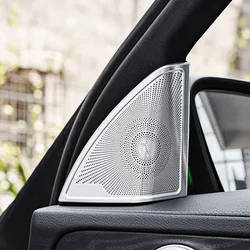 Stainless Steel Car styling Door Tweeter Audio Speaker Decorative Cover Trim 3D sticker for Mercedes Benz C Class W205 GLC X253