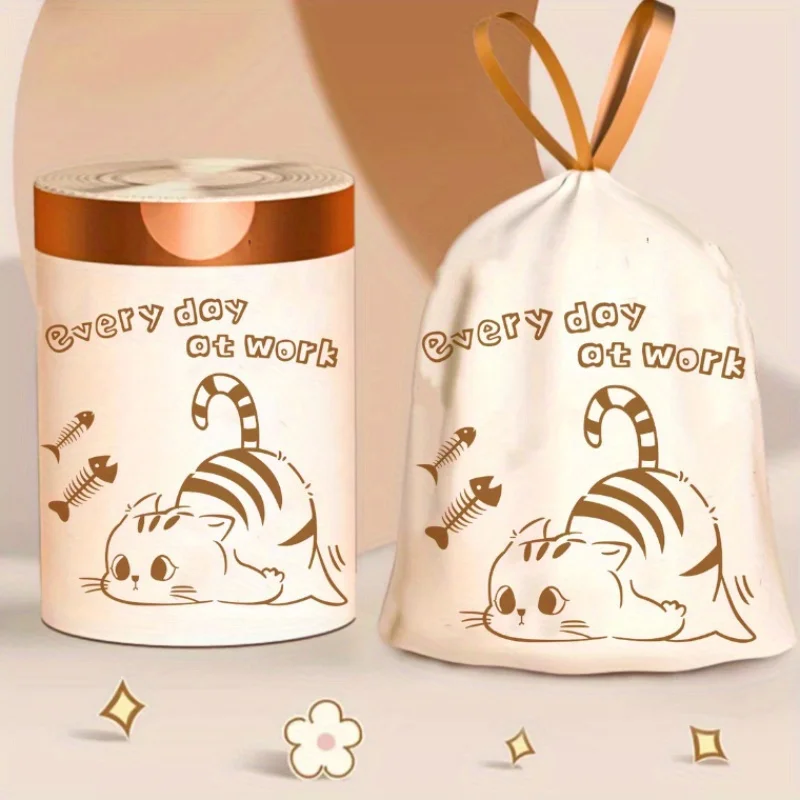 75 pieces/roll drawstring garbage bags, household portable tear free garbage bags, kitchen cleaning bags
