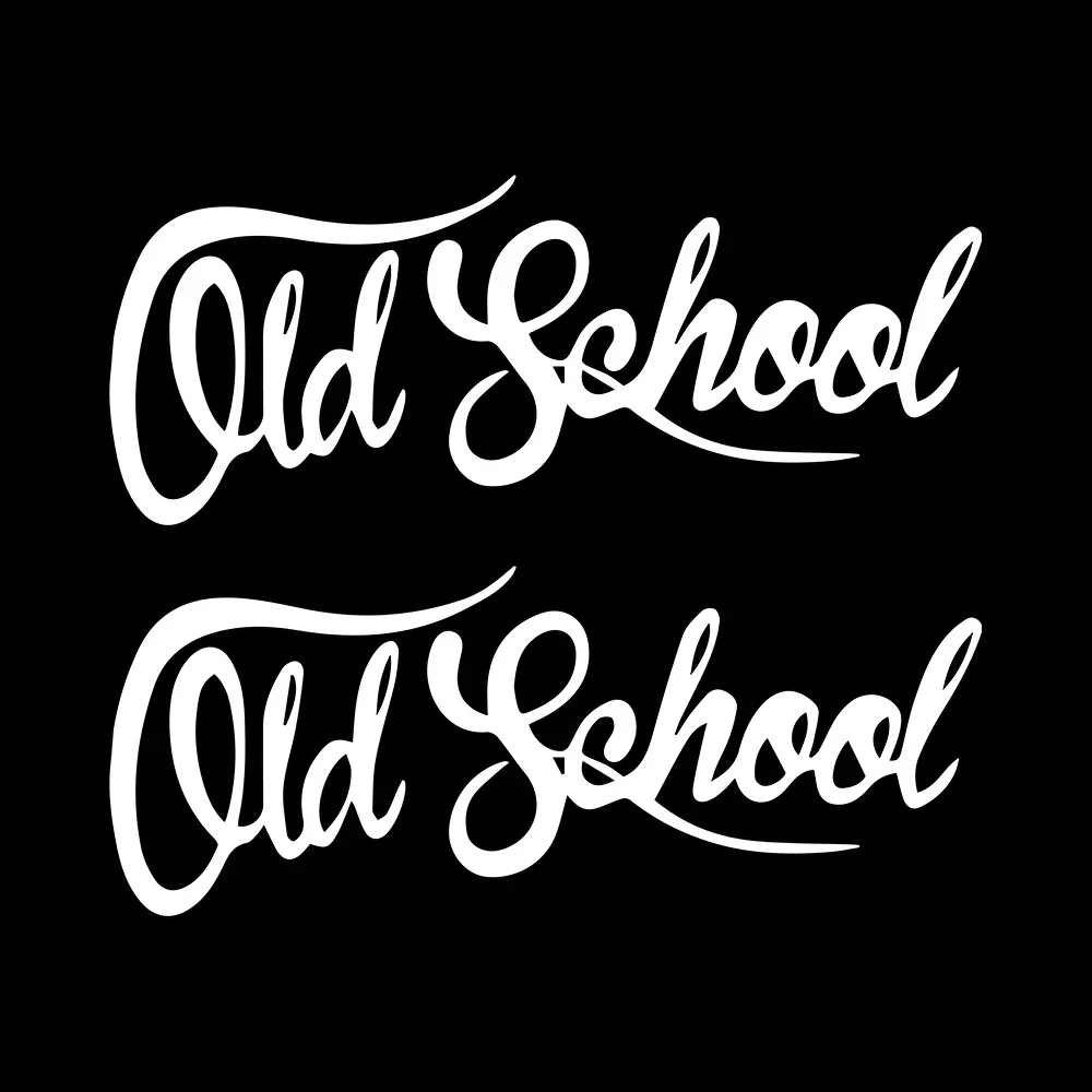 2 قطعة/المجموعة "المدرسة القديمة" ملصق النصي لسيارة دراجة نارية ، ملصق نص ريترو ، ملحقات التخصيص الخارجي للسيارات