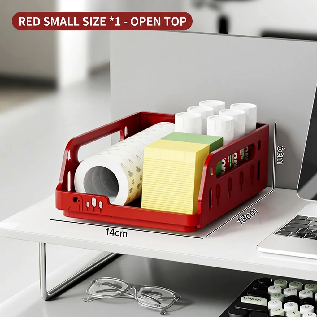 Office Storage Organizer Thickened Foldable Storage Basket Pp Storage Basket Stackable For Classroom Office Desktop Kitchen