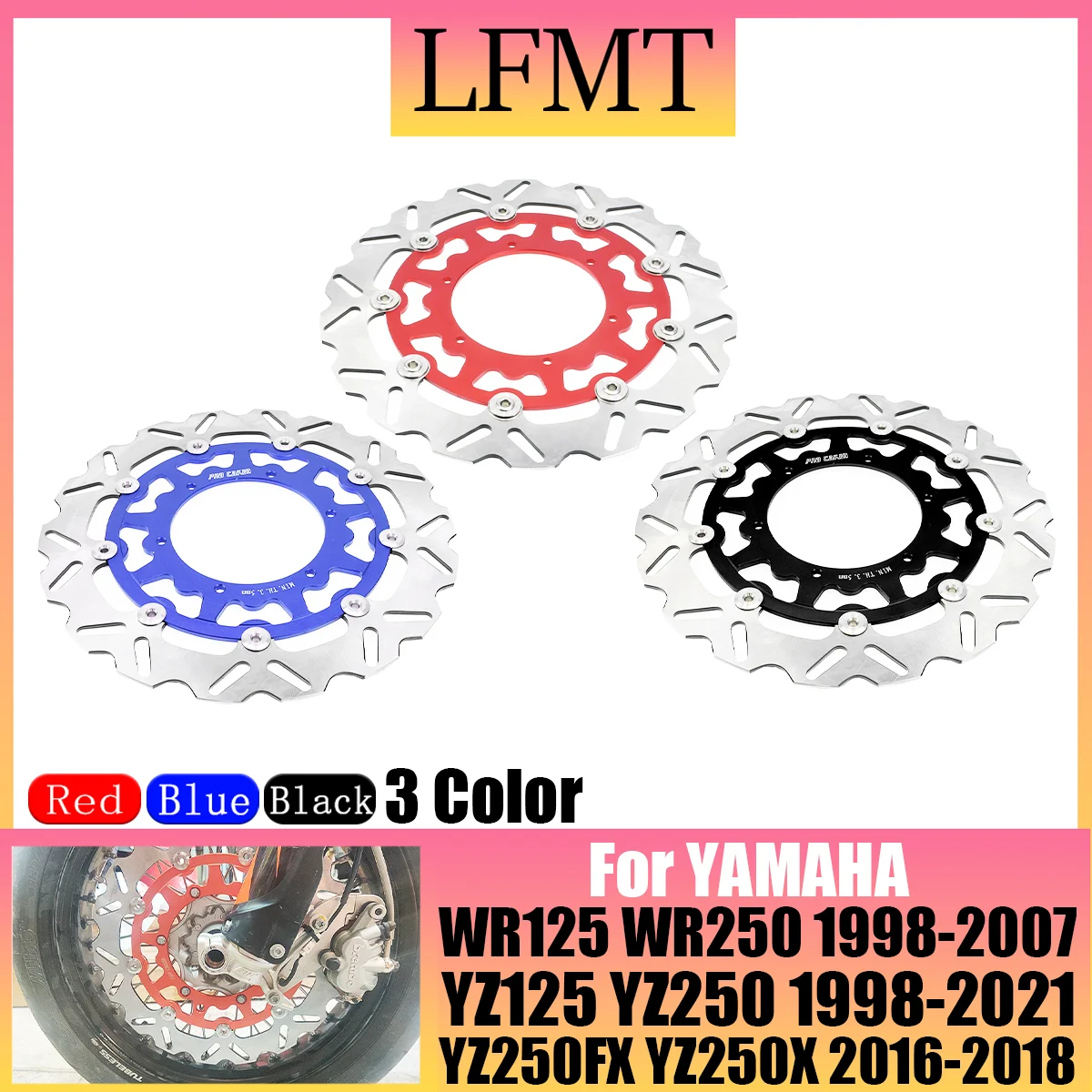 

Motorcycle Front 320mm Brake Disc Rotor Disk For Yamaha YZ400F YZ450F WR125 WR250 WR250F WR400F WR450F YZ125 YZ250 YZ250F YZ250X