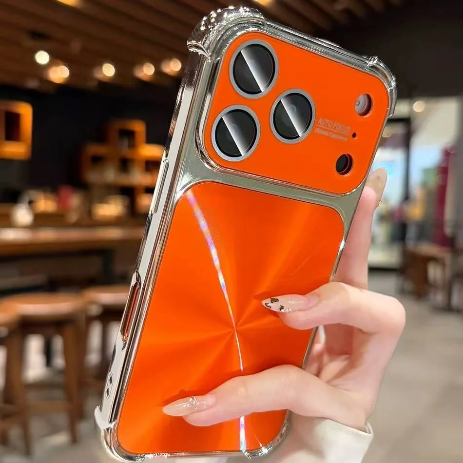 Funda Anticaídas de Cuatro Esquinas para iPhone 17 Pro Max, Cubierta de Lujo Aurora para iPhone 16 Pro Max, 15 Pro, 14, 13, Carcasa Rígida Brillante