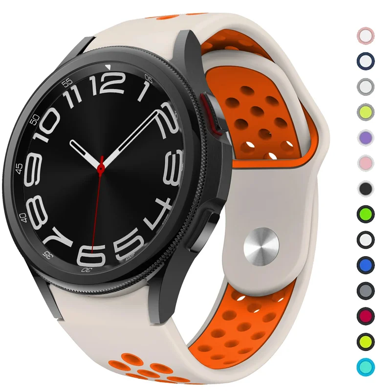 

Ремешок силиконовый спортивный для Samsung Galaxy 6/4 Classic, мягкий резиновый браслет для часов 5pro 45 мм 43 47 мм 42 46 мм 6/5/4 40 44 мм