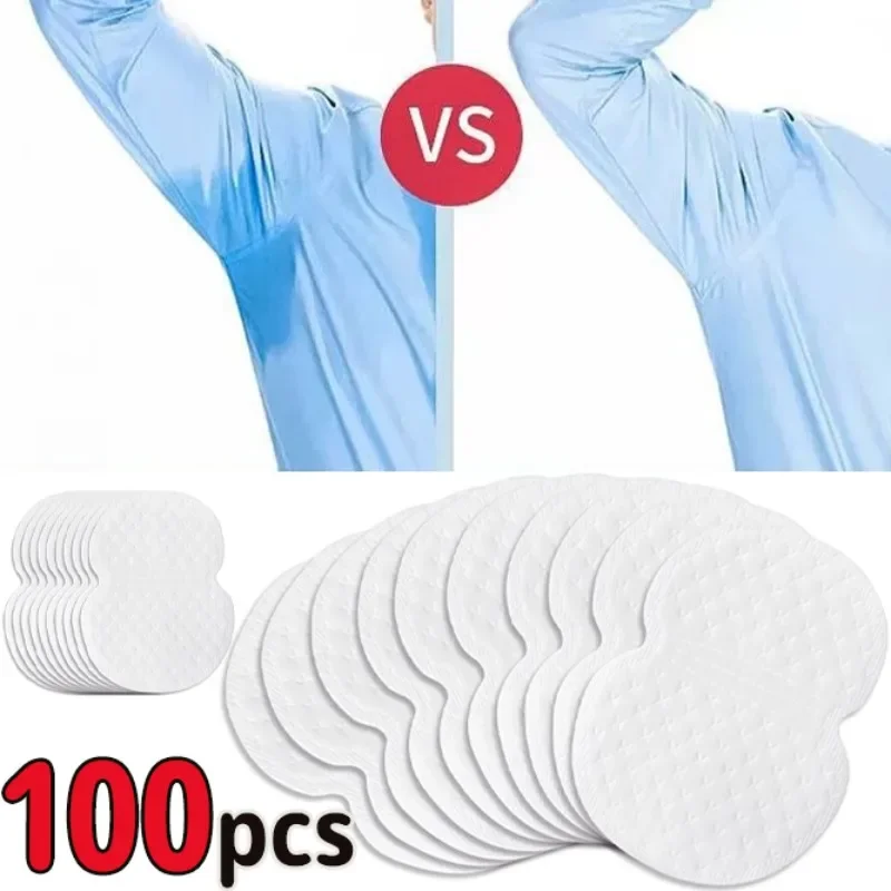 Underarm Sweat Pads Summer Women Men Solid Color Breathable Sweat-Absorbing Patch Portable Invisible Stay Dry Cotton Stickers