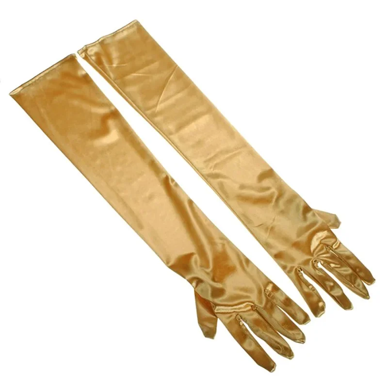 Gants Longs en Satin pour Patients de Mariage, Extra Complets, Colorés, pour Bal, Spectacle, Opéra, brev