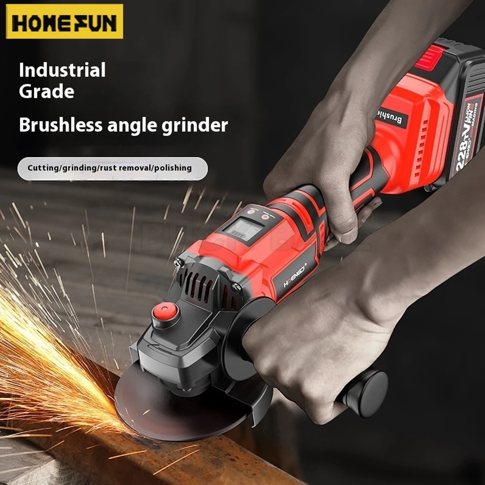 

Brushless Angle Grinder 4 Gears Cordless Polishing Machine Cutting Woodworking Power Tools 21V Rechargeable Lithium Battery