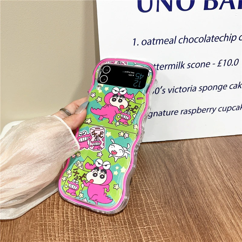 Cute Cartoon Japan Anime Crayon Shin chan Phone Case For Samsung Galaxy Z Flip 7 6 5 Case Soft TPU Back Cover For Z Flip 3 4