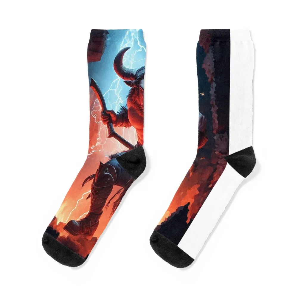 

Mythological creature, Minotaur in Labyrinth Socks winter thermal anti slip football Woman Socks Men's