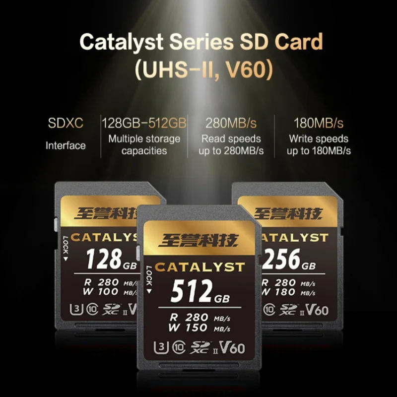 Tarjeta de memoria EXASCEND UHS-II SDXC 1TB 512GB 256GB 128GB tarjeta TLC SD para Canon EOS R5II Fuji XT5 Sony Nikon cámara V60 tarjeta de vídeo