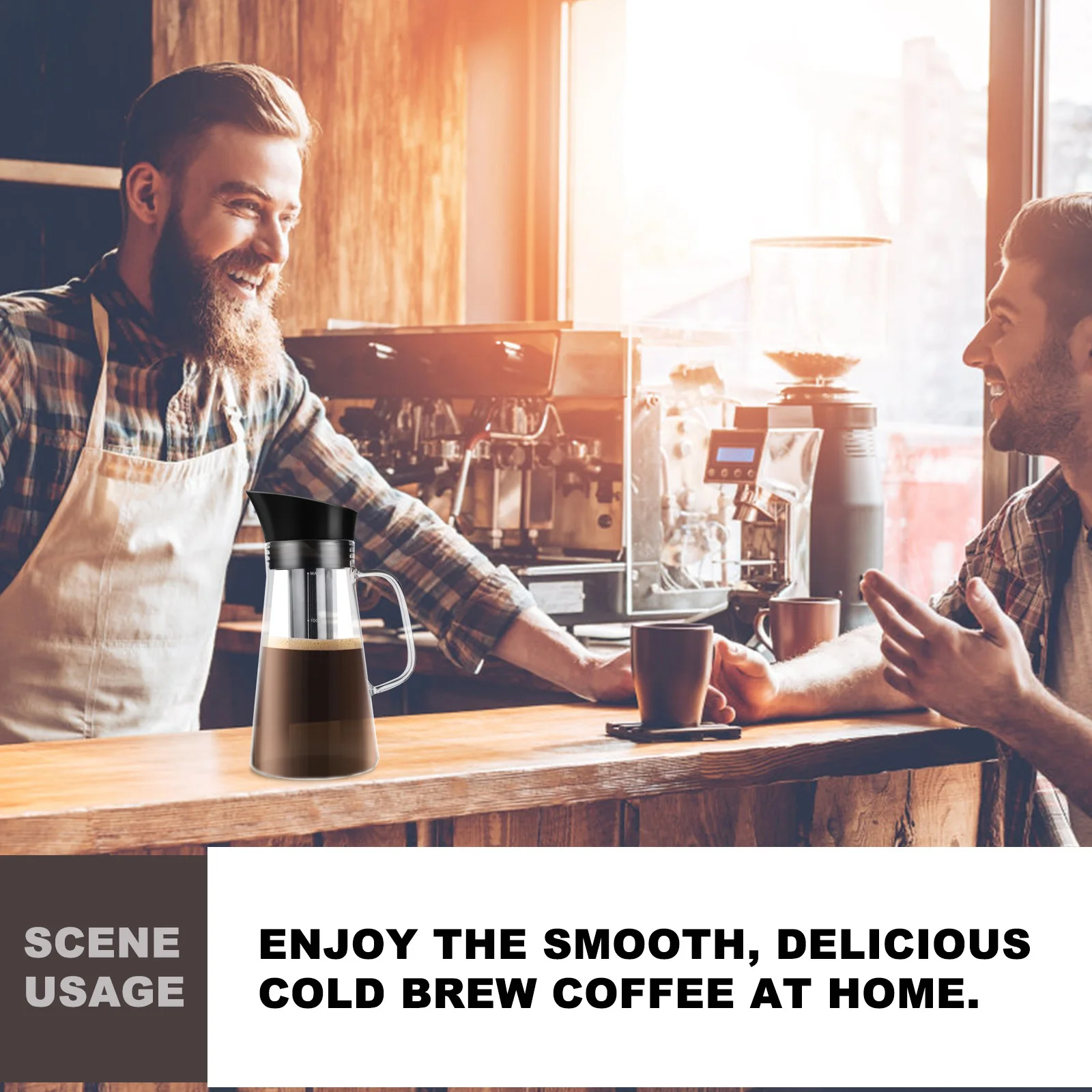 1 قطعة غلاية قهوة زجاجية ممتازة مقاومة للحرارة وعاء المشروب البارد سعة كبيرة سهلة الغسل تصفية إبريق قهوة زجاجي #1