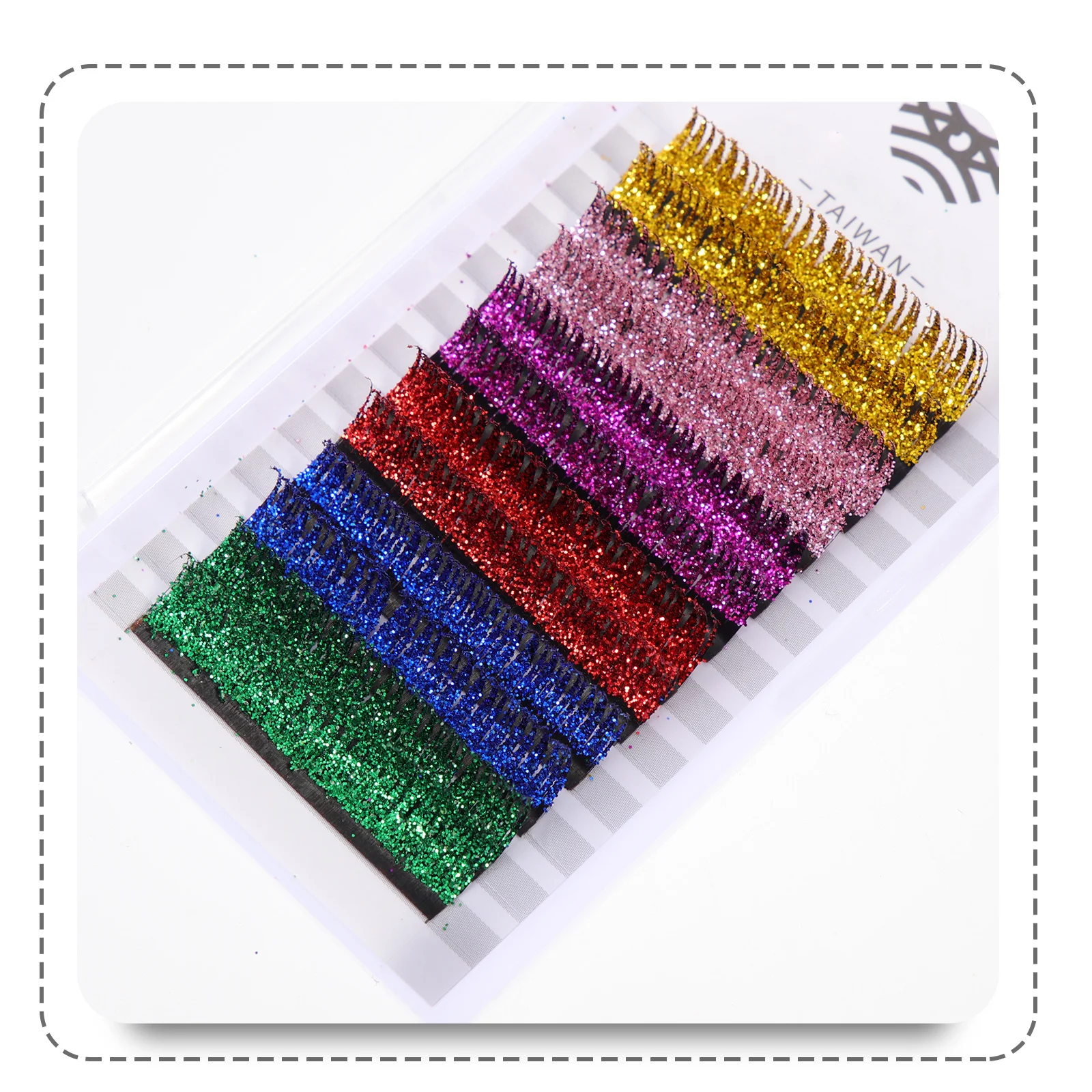 グリッター色のつけまつげ繊維長いふさふさした光沢のあるまつげエクステンションハロウィーンパーティーメイクまつげ用