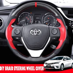 Hand-stitched Sports style Leather Car Steering Wheel Cover for Toyota Corolla IM US 2014-2019 RAV4 2013-2018 Scion Im 2016