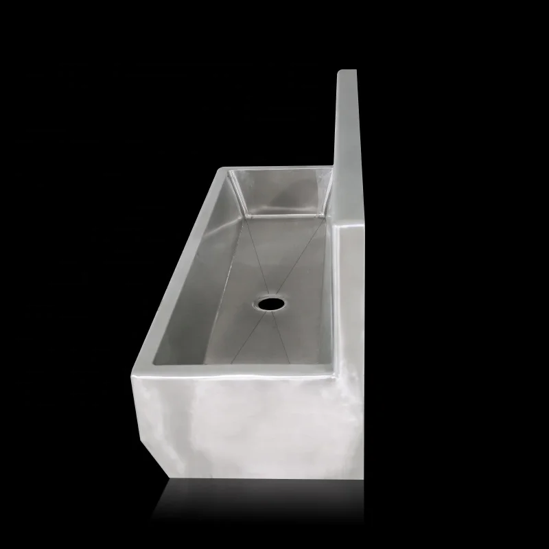 

Hospital bathroom operating room, sink stainless steel medical, surgical scrubbing sink for doctors