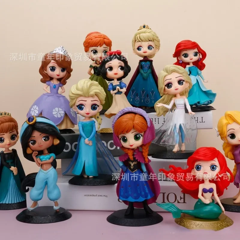 

Disney 14cm Q Posket Princess Mulan Figure Model Toys Cake Figure Animation Model Dolls Gifts home decor birthday party