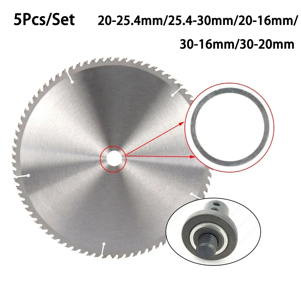 Conversion Ring Circular Saw Diameter Different Anglem Internal&External Metal Silver Size 20&16mm 5pcs Blade Bush