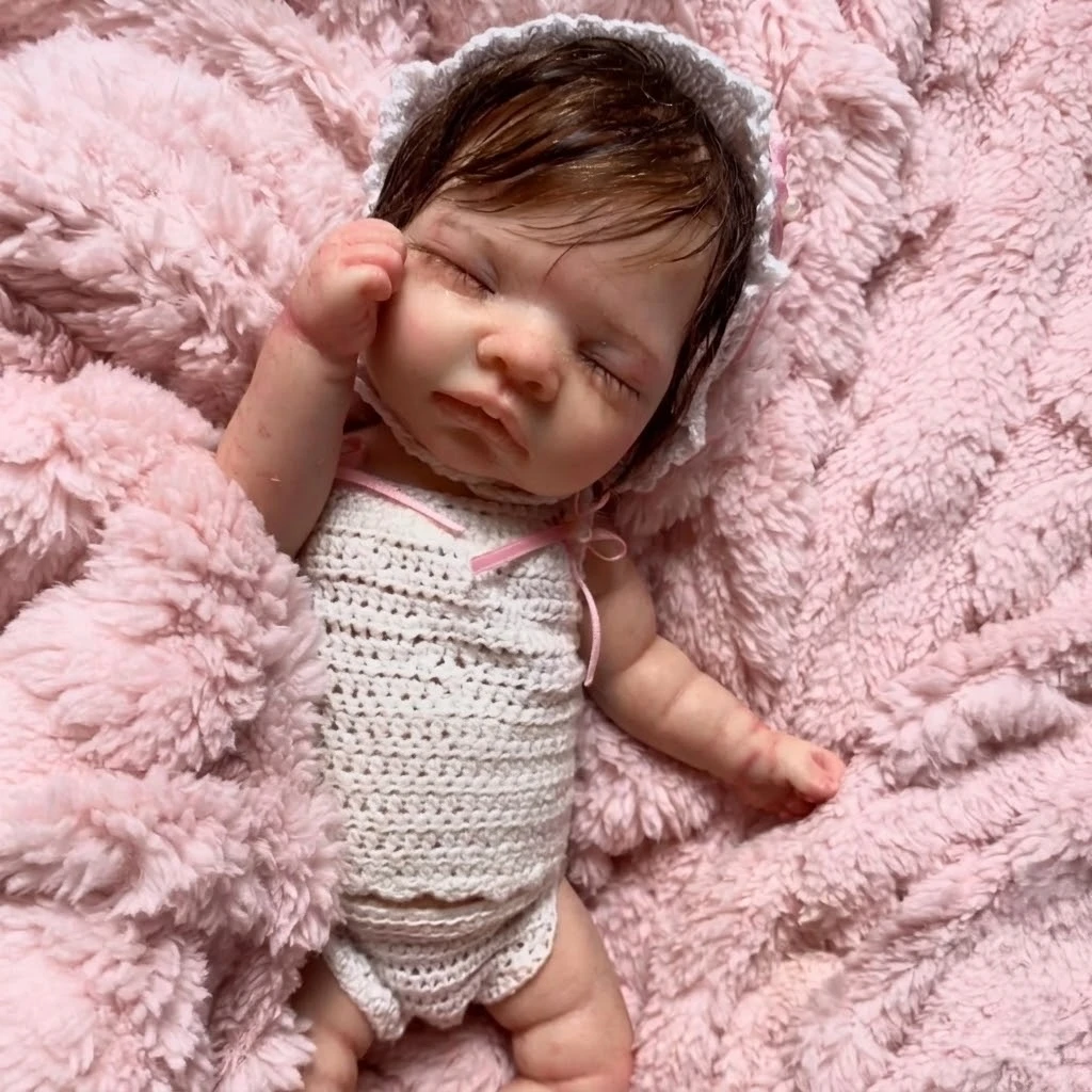 

25 см милые куклы реборн ручной работы для девочек с волосами всего тела, мягкие силиконовые куклы для новорожденных, игрушки для детей, подарок De Silicone