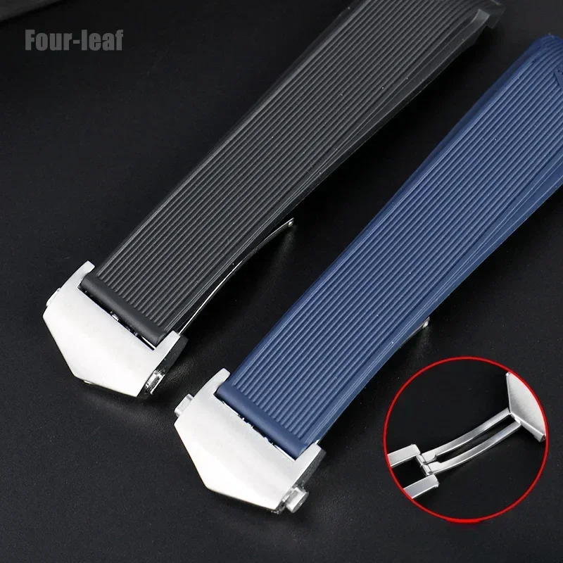Silicone Strap for TAG Heuer WAY201 Jingqian 300/500 Waterproof Sweat-proof Men\'s Watch Carrera Rubber Strap Accessories 22mm