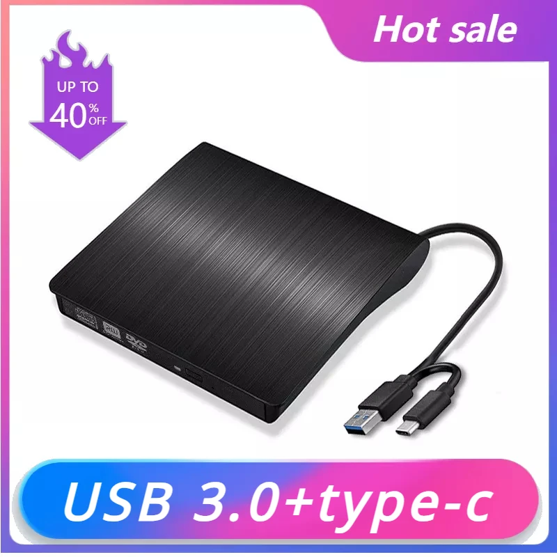 

2in1 USB3.0 TypeC Slim External DVD RW CD Writer Drive Burner Reader Player Optical Drives for Laptop PC DVD Burner DVD Portatil