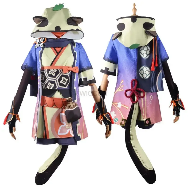 

qq78Request7Game Genshin Impact Sayu Косплей Костюм для взрослых Карнавальная форма Парик Аниме Хэллоуин Вечерние костюмы для ролевых игр Женщины G