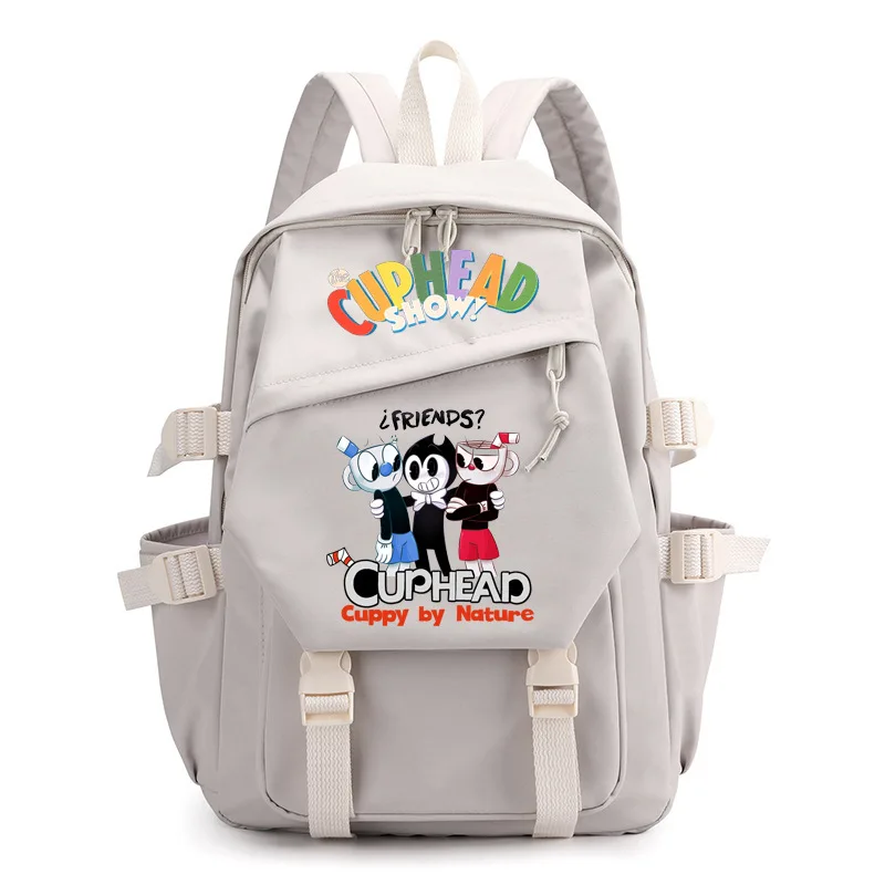 Carton Cuphead Backpack Girls Boys Schoolbag Large Capacity Laptop Bag Waterproof Multifunction Backpack Anime Satchel