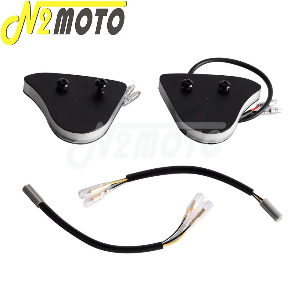 Specchio del motociclo Blocco Off LED Parabrezza Indicatori di direzione Luce Per Yamaha YZF R1 R1S R1M 2015 2016 2017 2018-19 Indicatore