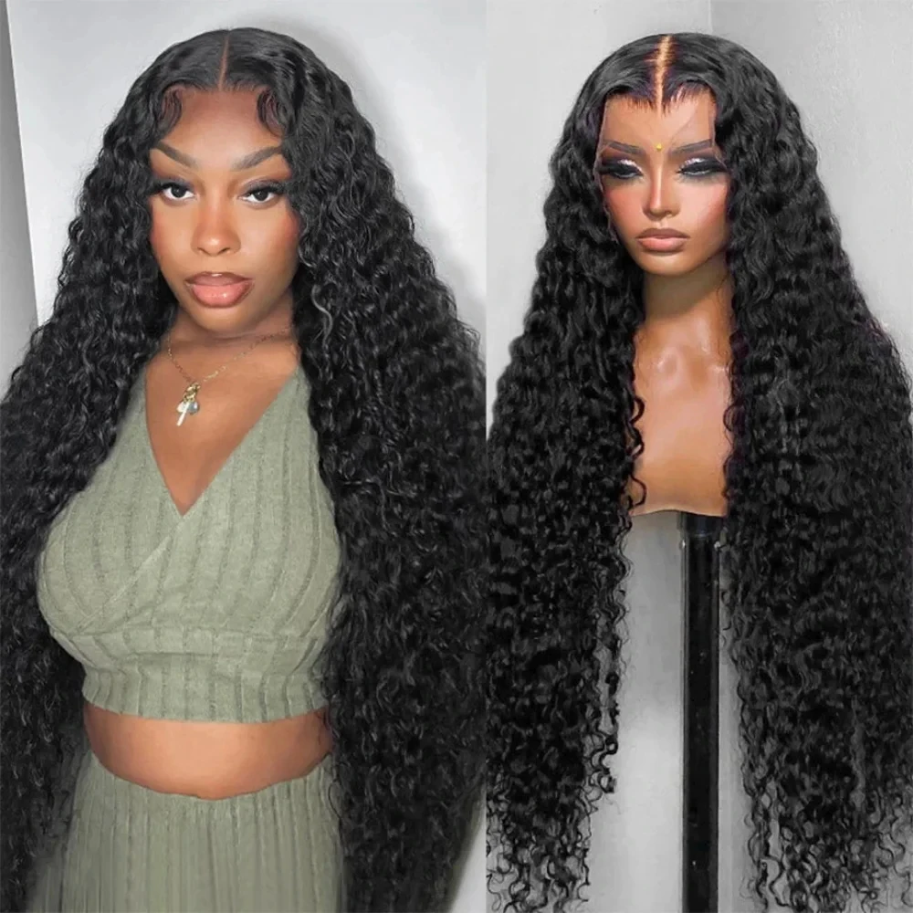 Melodie Wig keriting 250% 40 HD 5x5 tanpa lem siap dipakai 13x4 Wig Frontal renda depan 13x6 Wig rambut manusia renda depan gelombang dalam transparan