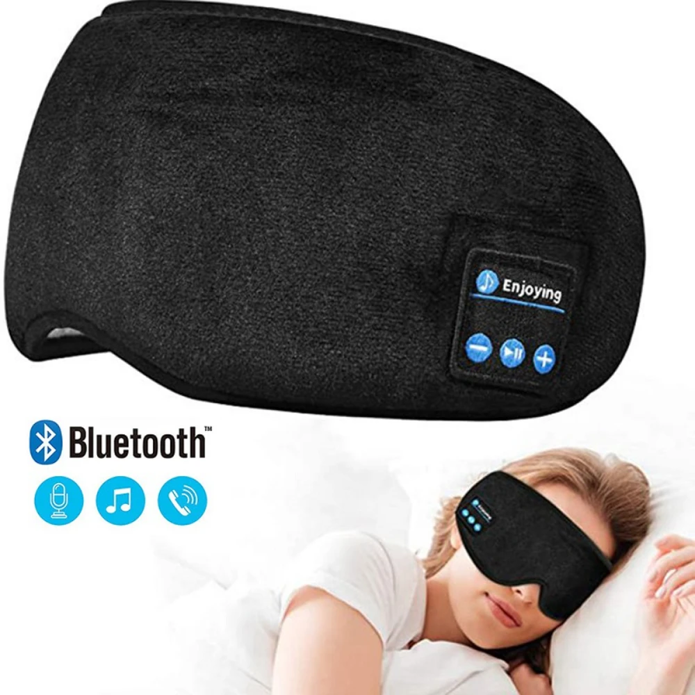 Masque de sommeil pour les yeux Bluetooth, ombrage intelligent sans fil, élastique doux 3D, écouteurs de musique confortables