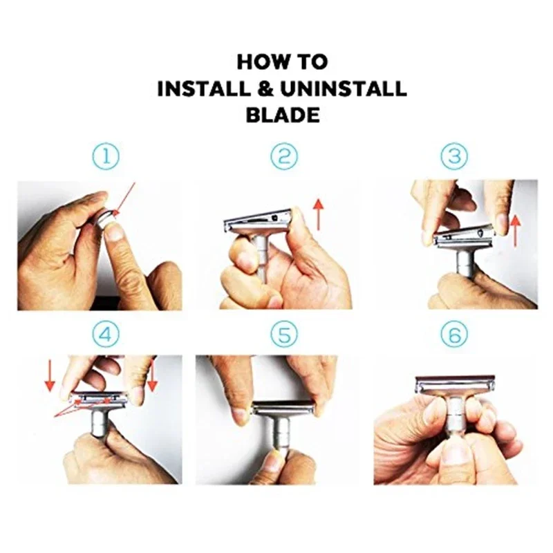 Adjustable Double Edge Classic Safety Razor For Man Shaving Razor With 5pcs Blades Mild to Aggressive 1-6 File trimmer for men