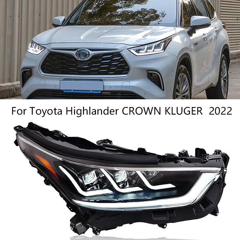 

Автомобильные фары для Toyota Highlander 2022-2023 светодиодный, автомобильные лампы, дневные ходовые огни, динамические Сигналы поворота