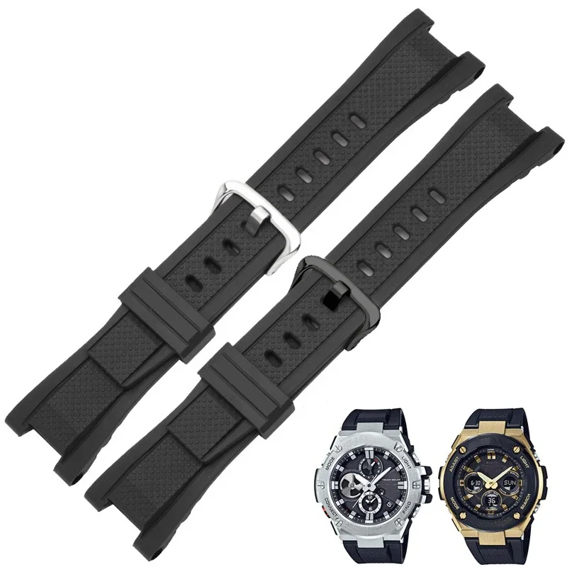 

Rubber watch band for Casio GST-W120L S130L S310 B100 GST-W100G high quality silicone watch band accessories 26mm-14mm