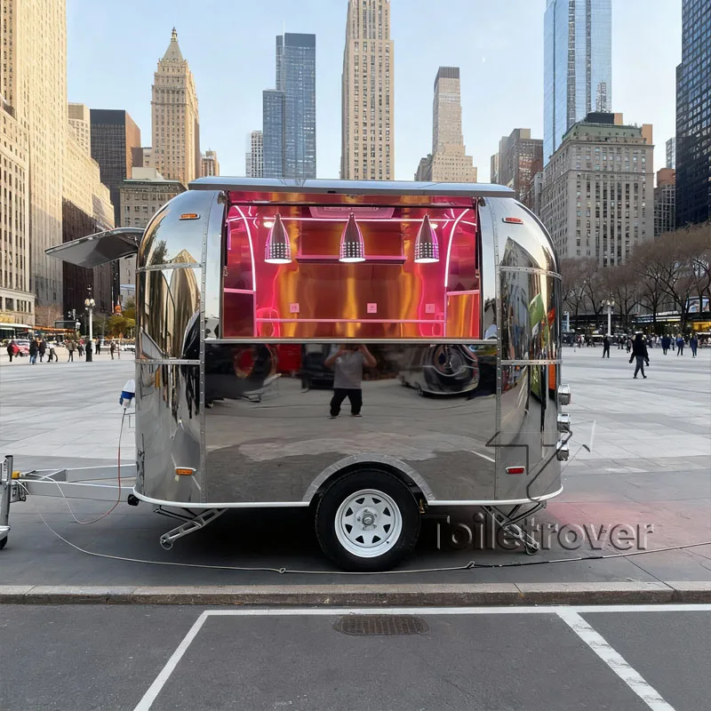 سترة كوكي جاهزة للسقف المستدير الأجنبي، بطاطس كروس، بطاطس مقلية، برجر بيتزا، معدات شاحنة الطعام