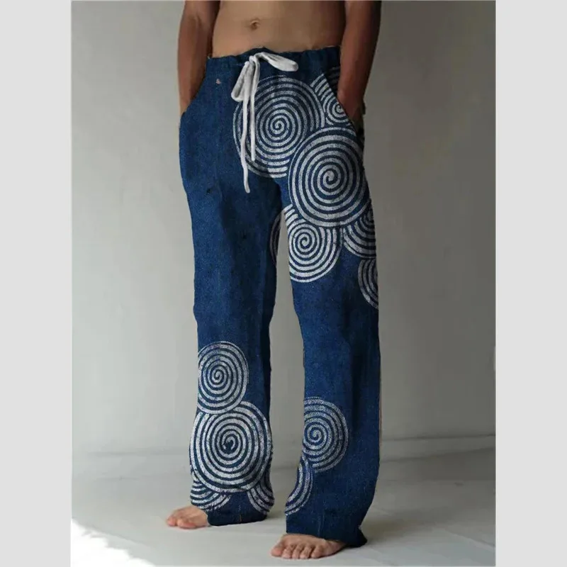 Men's Casual Pants Shark A 3d Printed men's New Winter Pants Fashion men's Loose Casual Pocket Pull Rope Sports Pants