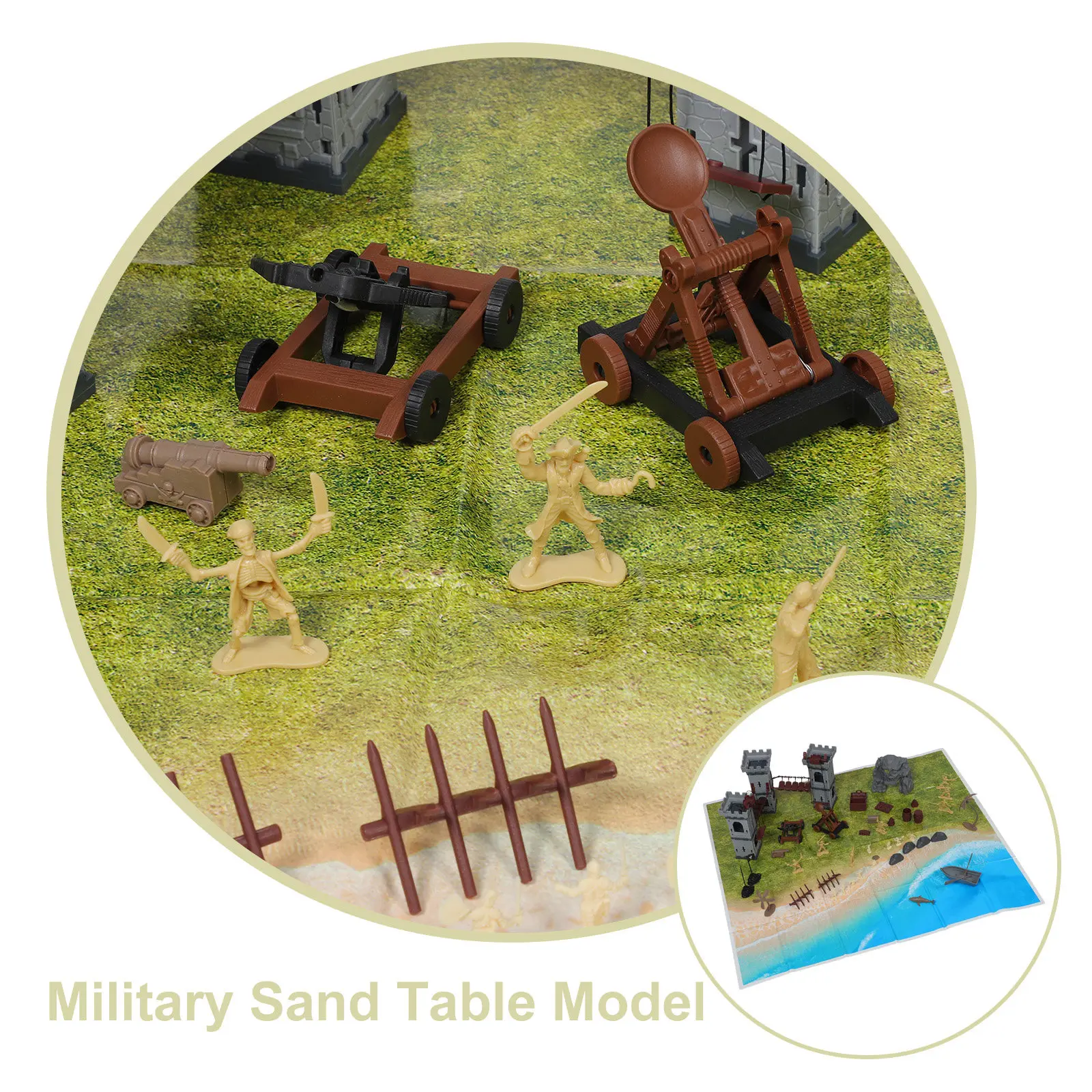 293Pcs Military Soldier Playset Pirate Knight Miniature Army Set Military Sand Table Accessories Boys Birthday Gift