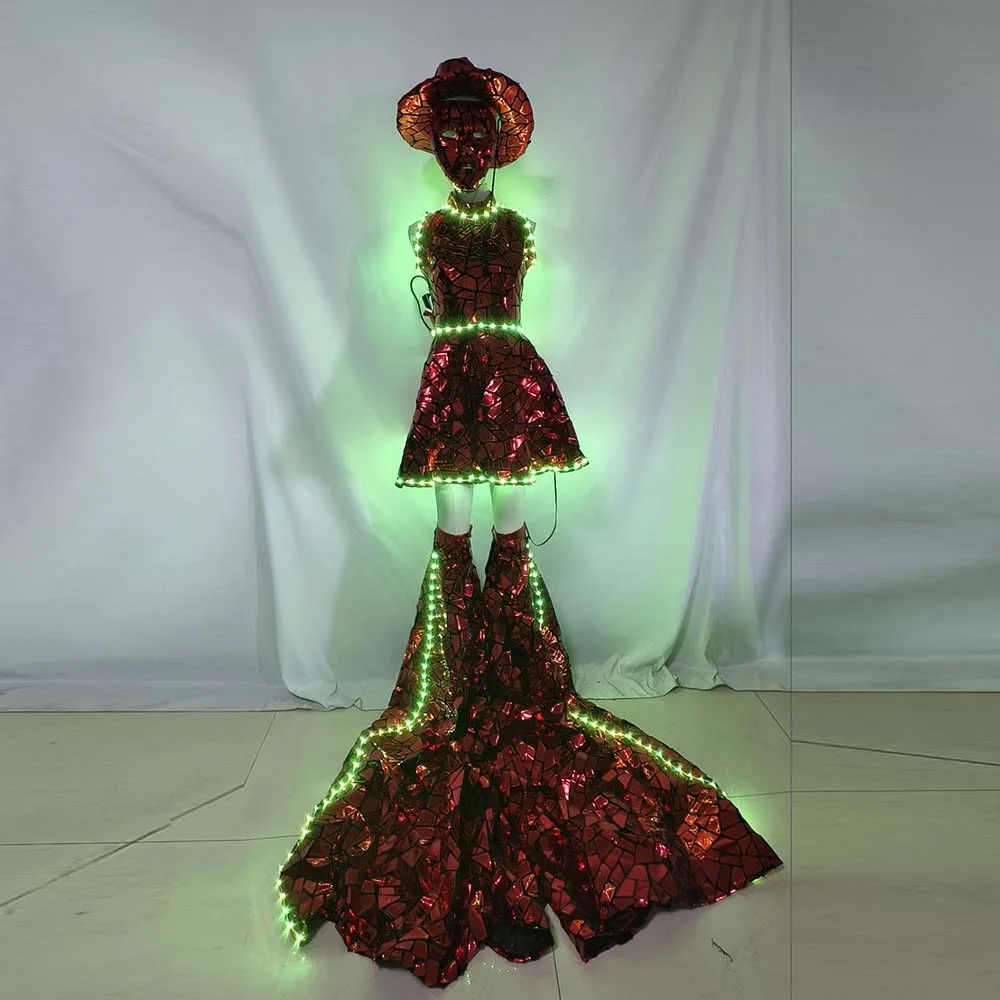 

Women Sequin Dress Sleeveless Clubwear Party Stilts Walker Pants Cover Costume Shining Laser DJ Gogo Dancer Outfit for Disco