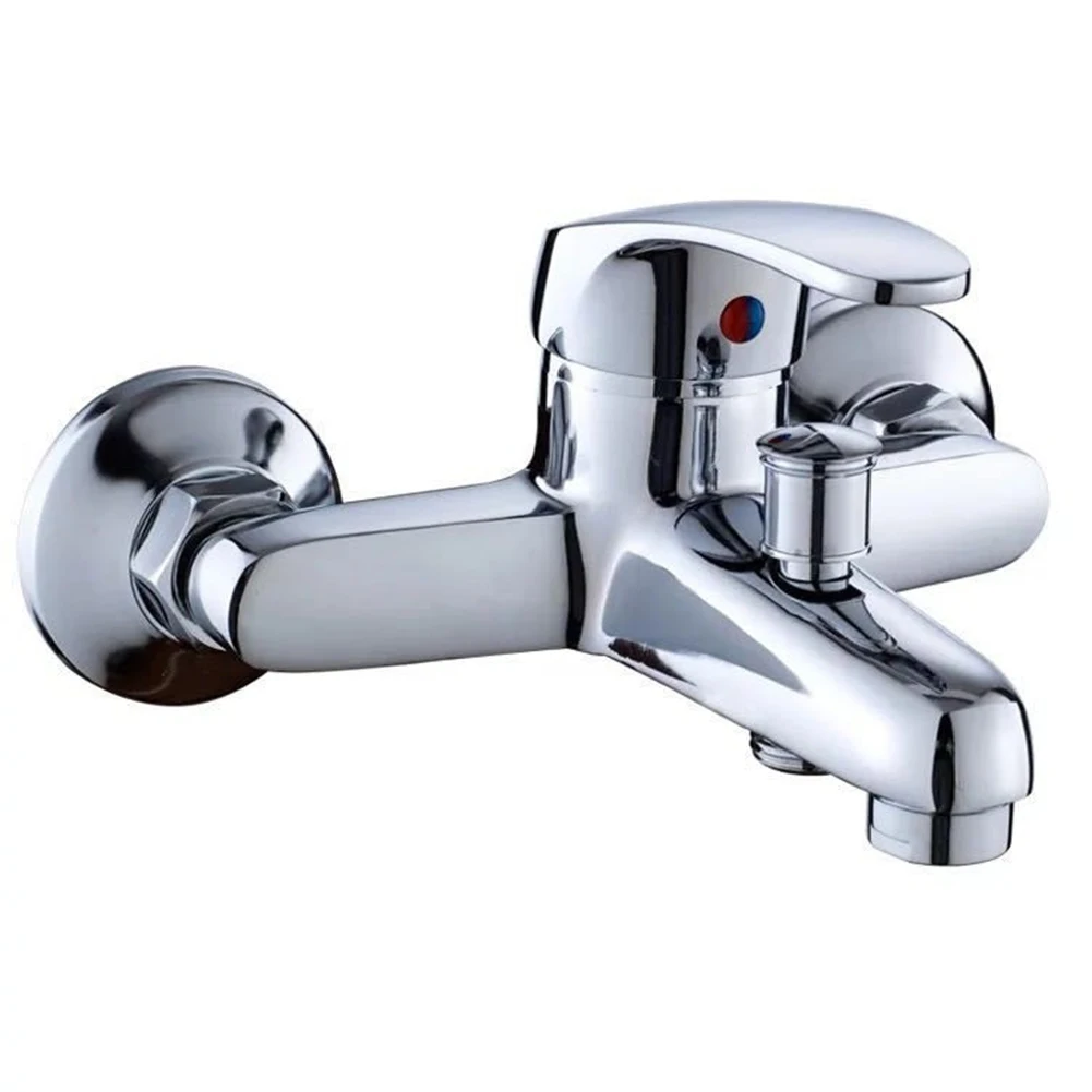 

Zinc Alloy Shower Triple Faucet Chrome Wall Mounted Hot Cold Water Dual Spout Mixer Tap Bathtub Shower Faucets Mixing Valve