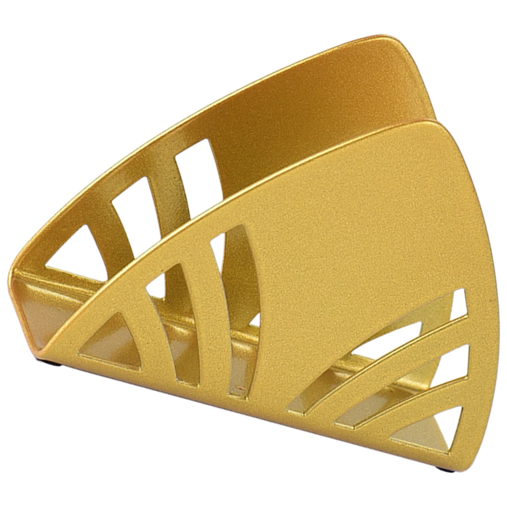 

Metal Napkin Holder Thickened Gold Triangular Stand Tabletop Coffee Shop Restaurant Decorative Vintage Paper Towel Rack