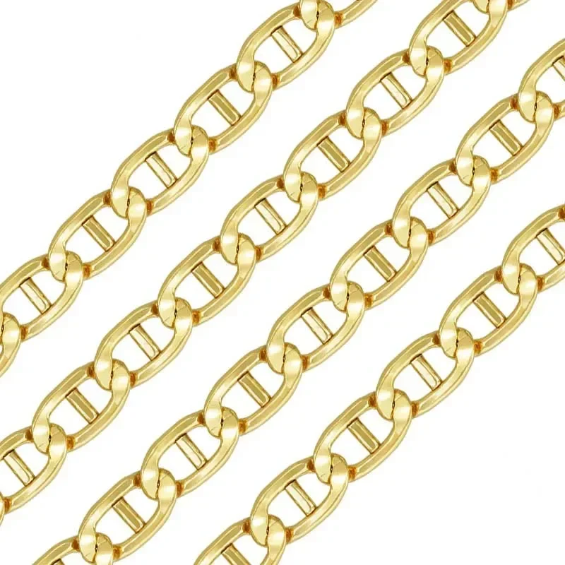 Tarnish Free 1/20 14K Gold Filled 5*9.5mm Anchor Chain Permanent Jewelry D Shaped Oval Marine Chain For DIY Necklace Making