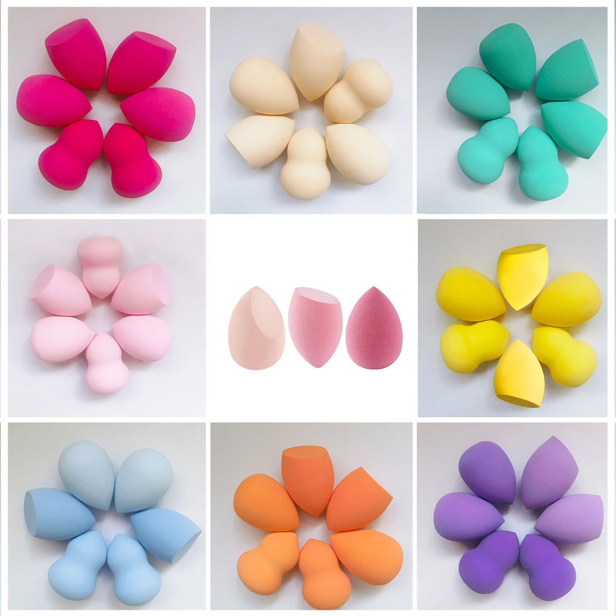 6pcs Makeup Sponge For Face Cream And Powder Concealer Powder Makeup Machine Makeup Tools AccessoriesMakeup Eggs Wholesale