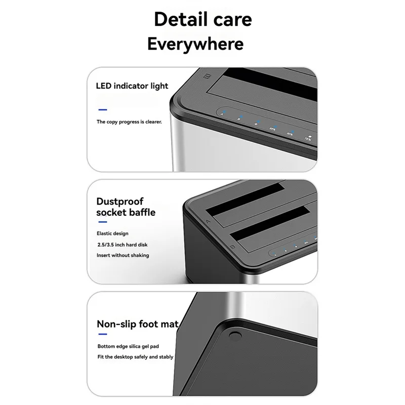 2.5/3.5 بوصة SSD حاوية القرص الصلب الخارجي ثنائي الخليج محطة إرساء القرص الصلب SATA إلى USB 3.0 HDD
