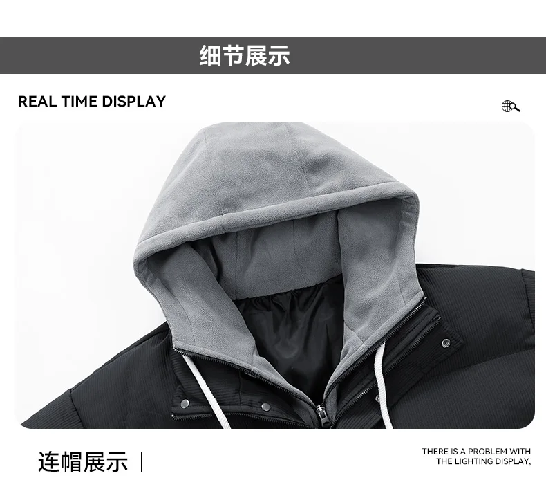 URSPORTTECH Winter Jacket Men Outdoor Hooded Thicken Men Winter Male Jacket Windbreaker Coat Oversized Warm Men Down Jackets Bag