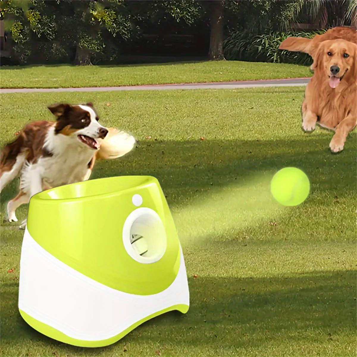 Dog Tennis Launcher Automatic Pet Dogs Chase Toy Mini Tennis Throwing Pinball Machine Fun Interactive Throw Rechargable Catapult